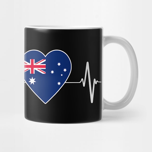 Australian Heartbeat I Love Australia Country Flag Heart Aussie by Eyes4